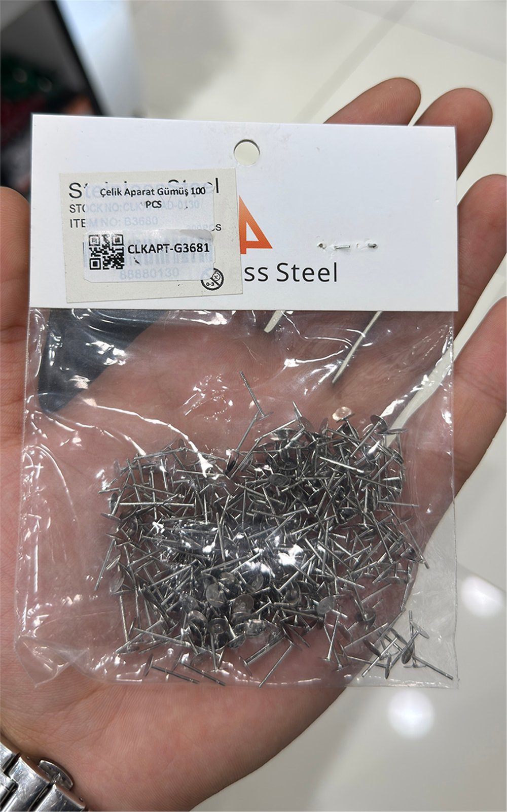 Çelik Aparat Gümüş 100 PCS