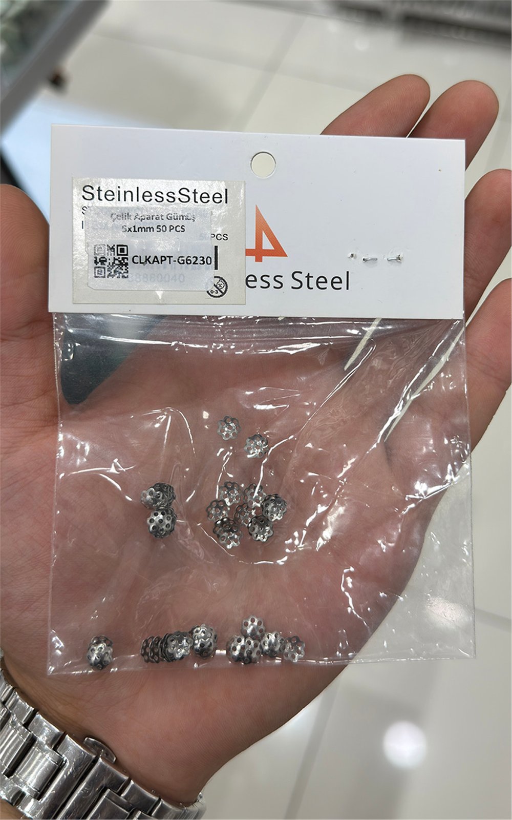 Çelik Aparat Gümüş 5x1mm 50 PCS
