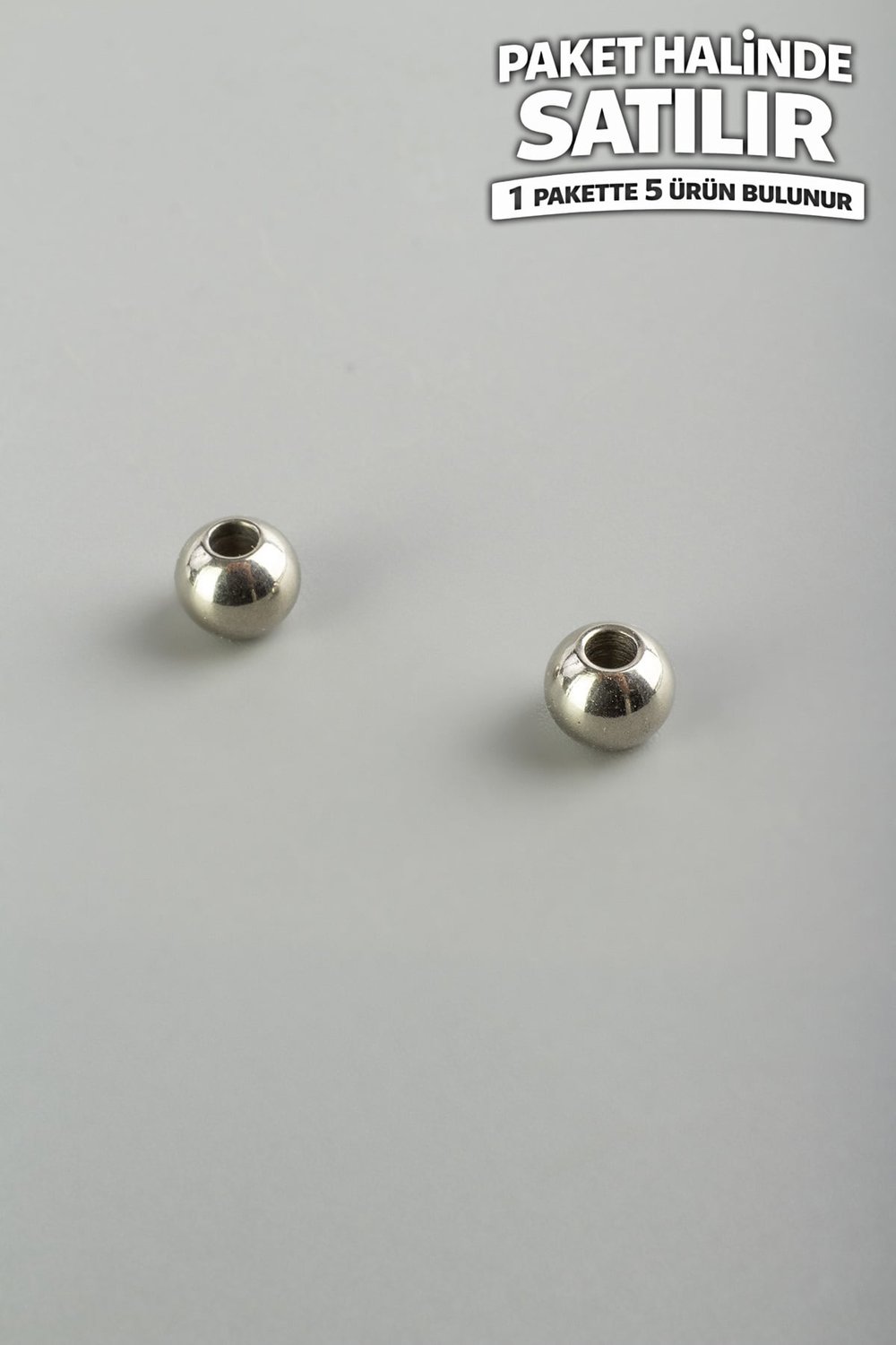 Çelik Aparat Gümüş Geniş Delik Küre Kesim 6mm 150 PCS