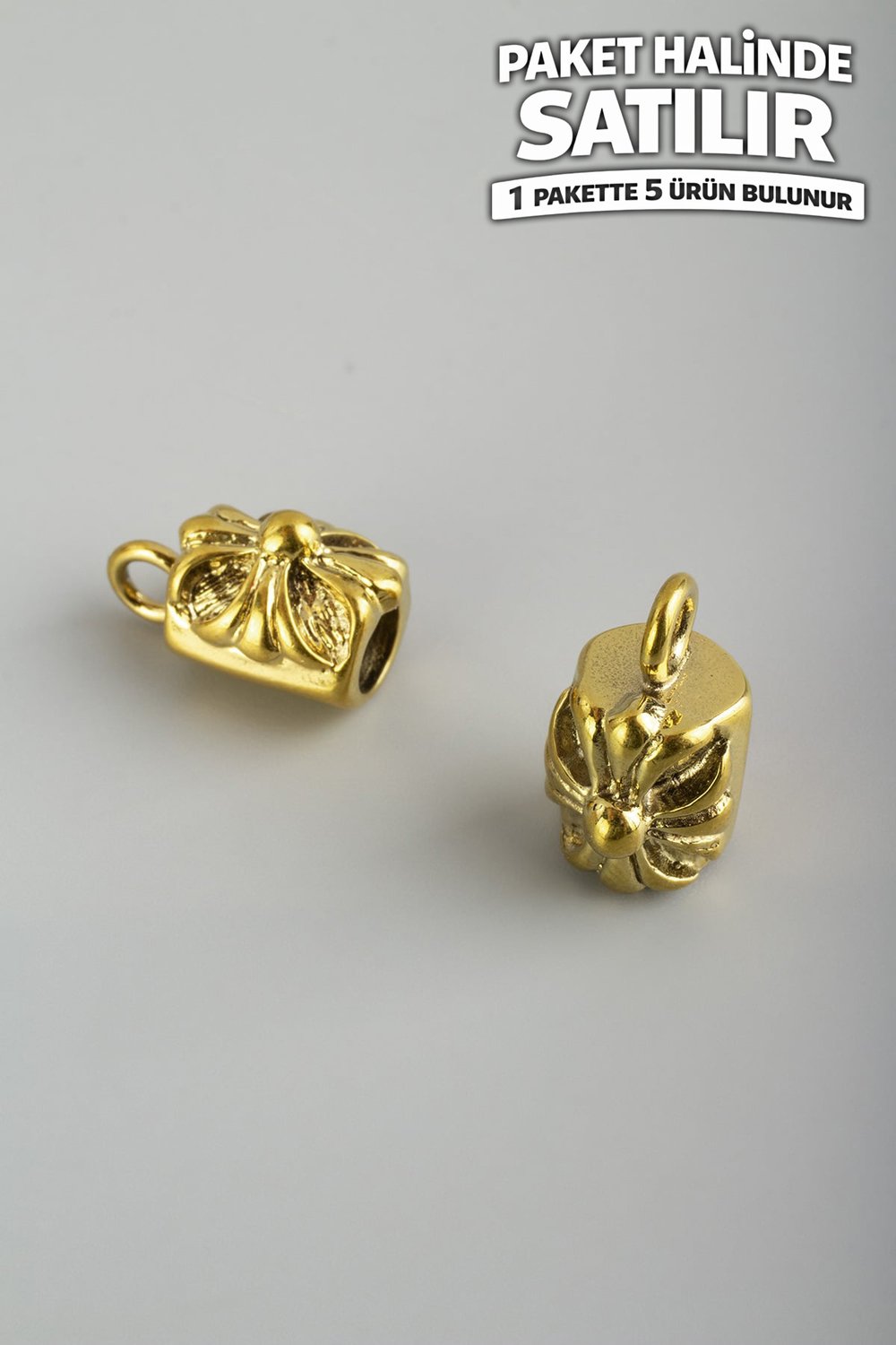 Çelik Aparat Kulplu Altın 10x12mm 5 PCS