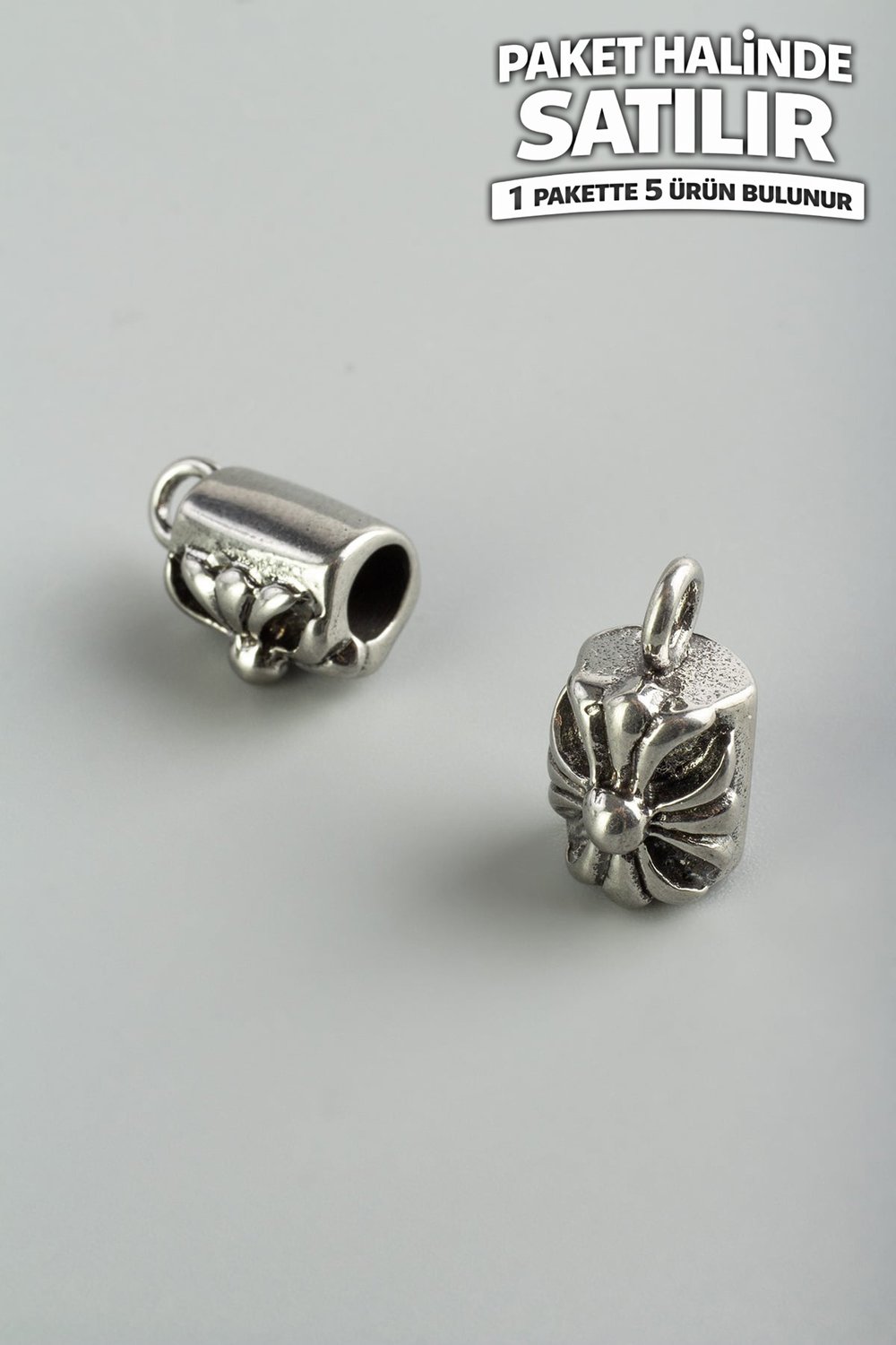 Çelik Aparat Kulplu Gümüş 10x12mm 5 PCS