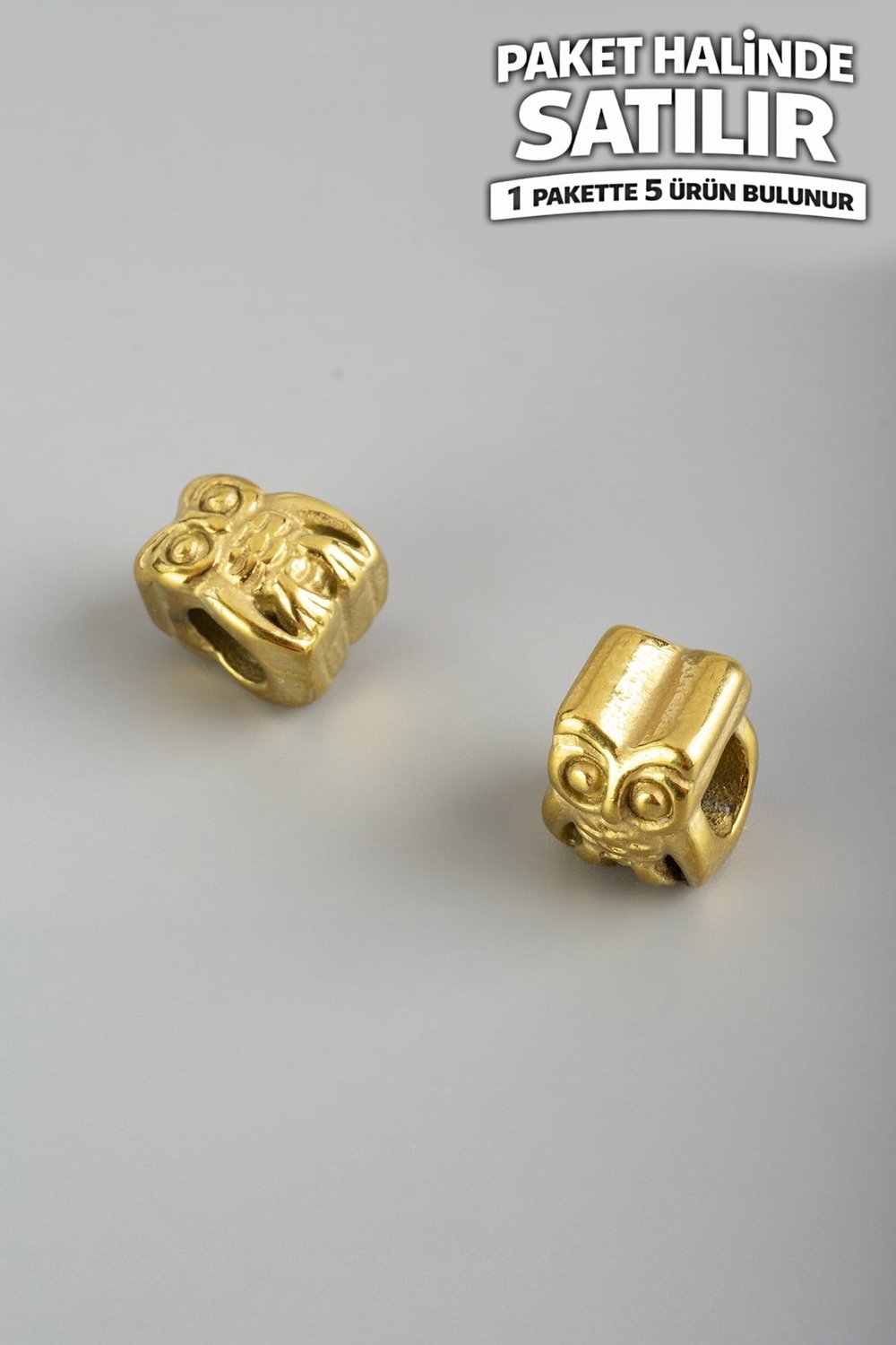 Çelik Ara Aparat Altın Bayküş Figürlü Kesim 9x11mm 5 Adet