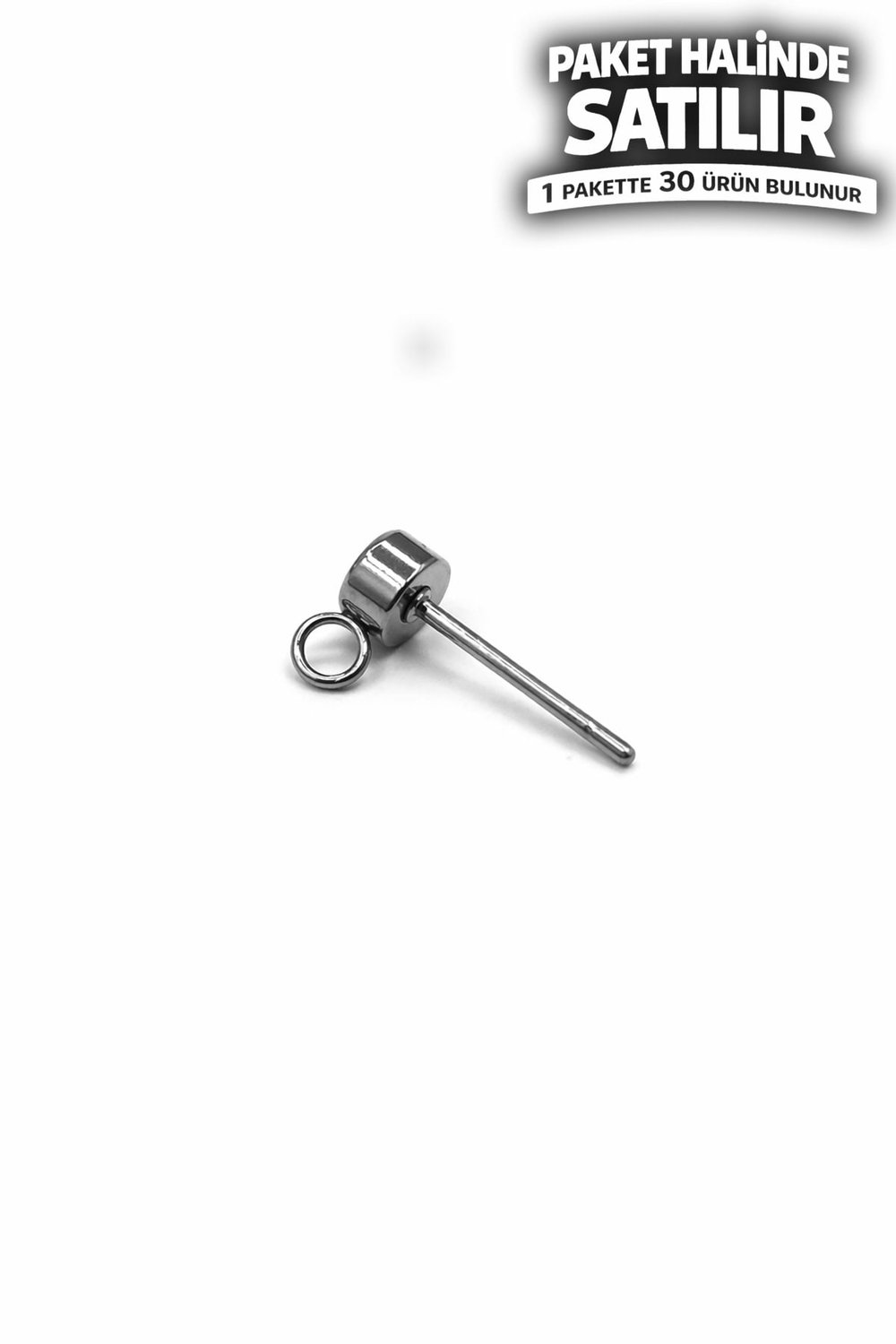 Çelik Yuvalı Pimli Küpe Aparat Gümüş 5x14mm 30 PCS
