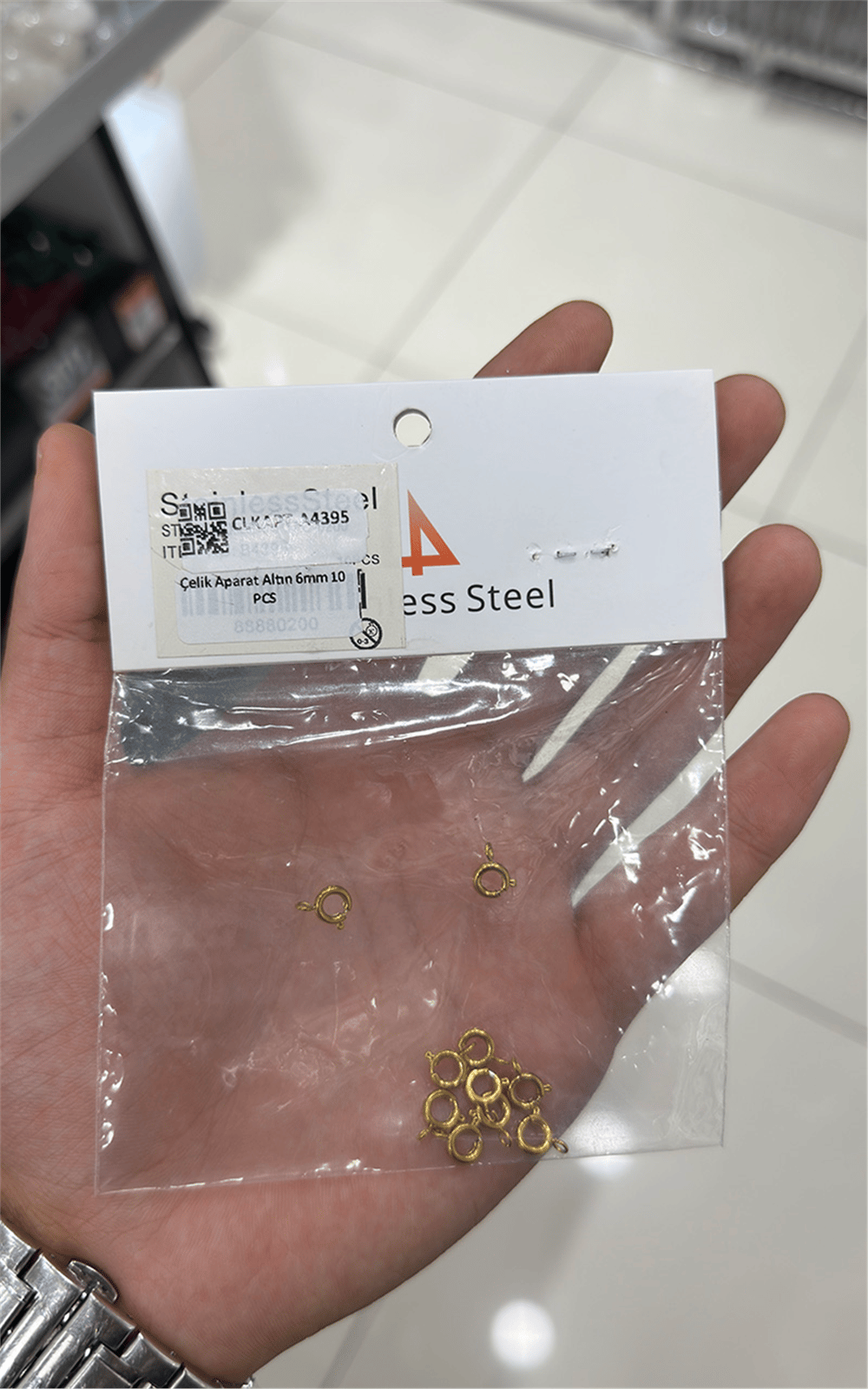 Çelik Halka Papağan Aparat Altın 6mm 10 PCS