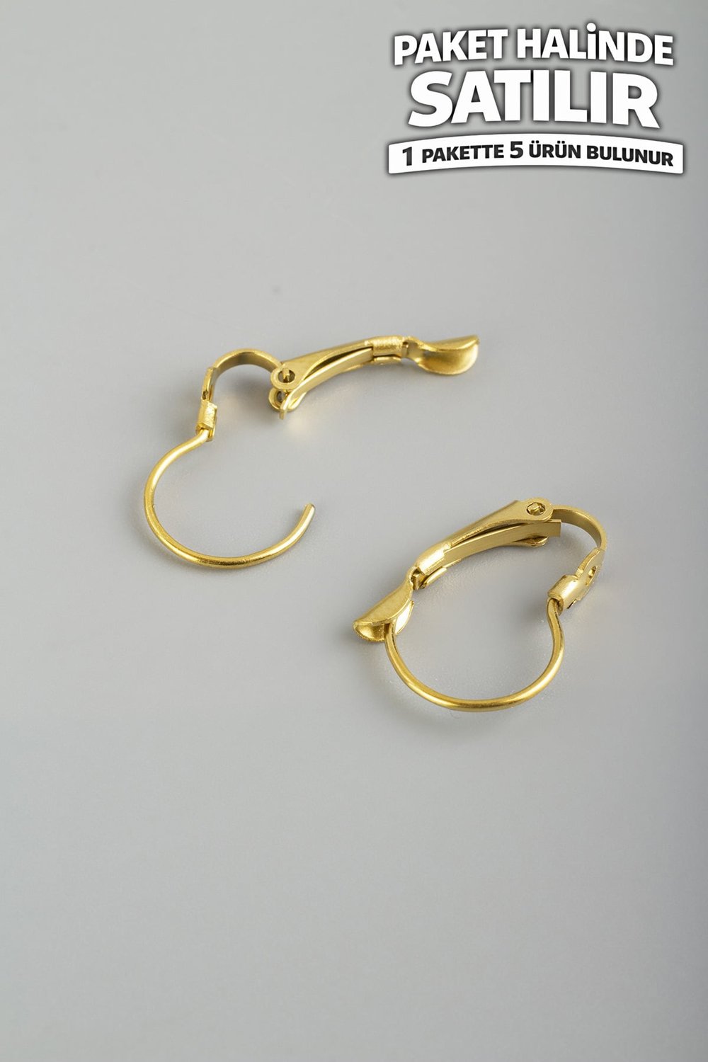 Çelik Otomatik Kilit Küpe Aparat Altın 13x18mm 20 PCS