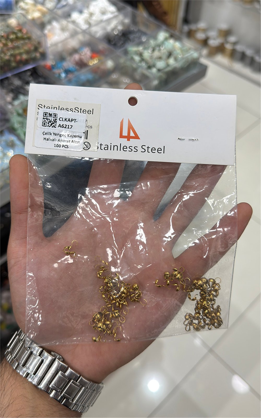 Çelik Yengeç Kapama Halkalı Aparat Altın 100 PCS