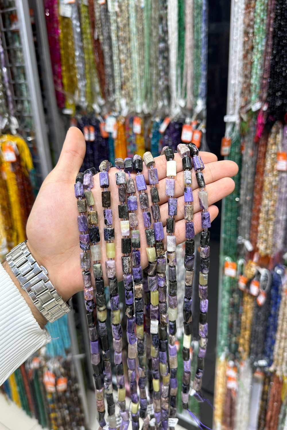 Çeroit Doğal Taş Silindir Altıgen Kesim 10x14mm Dizi