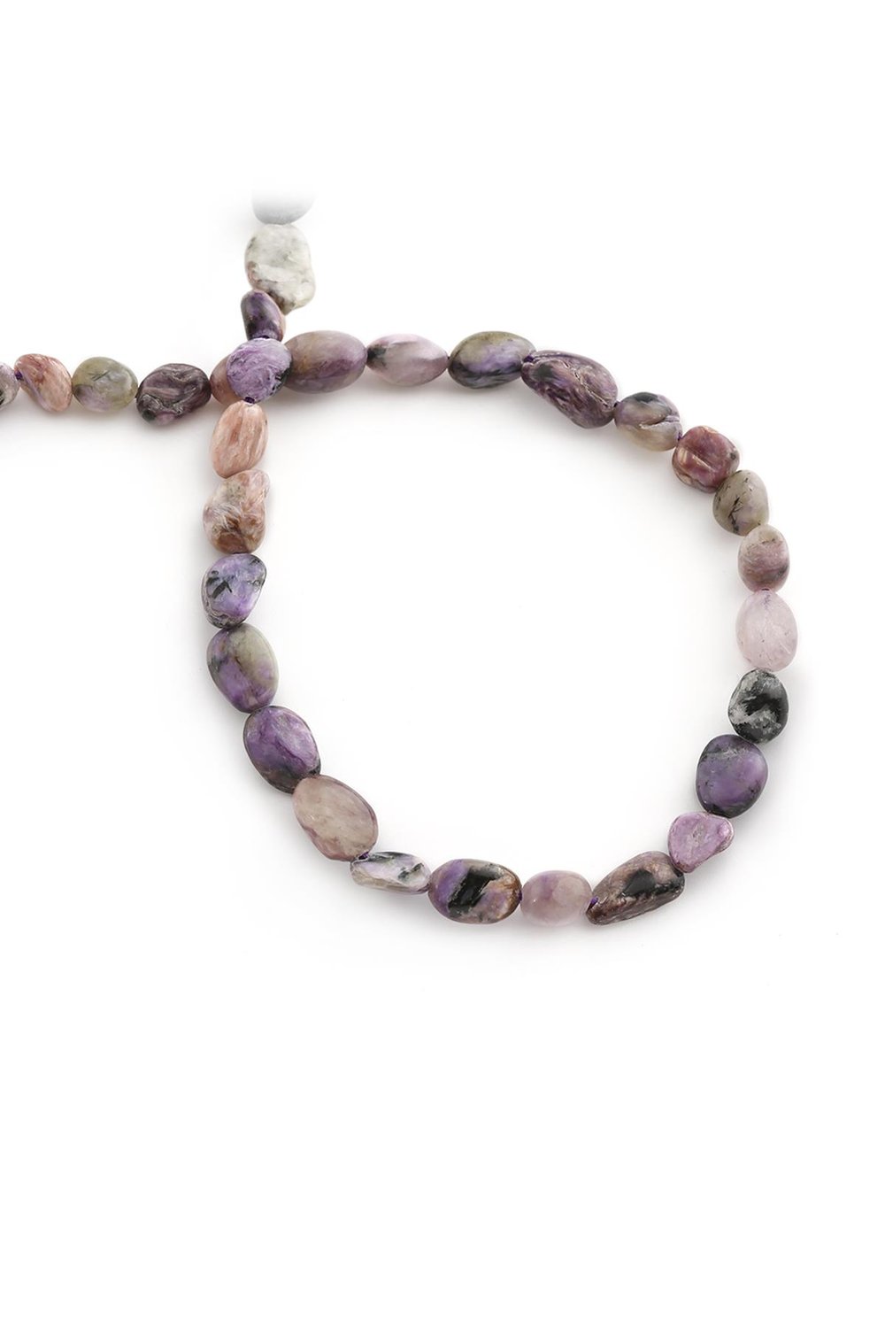 Charoite Natural Stone Tumbler Cut 6x8mm String Of Beads