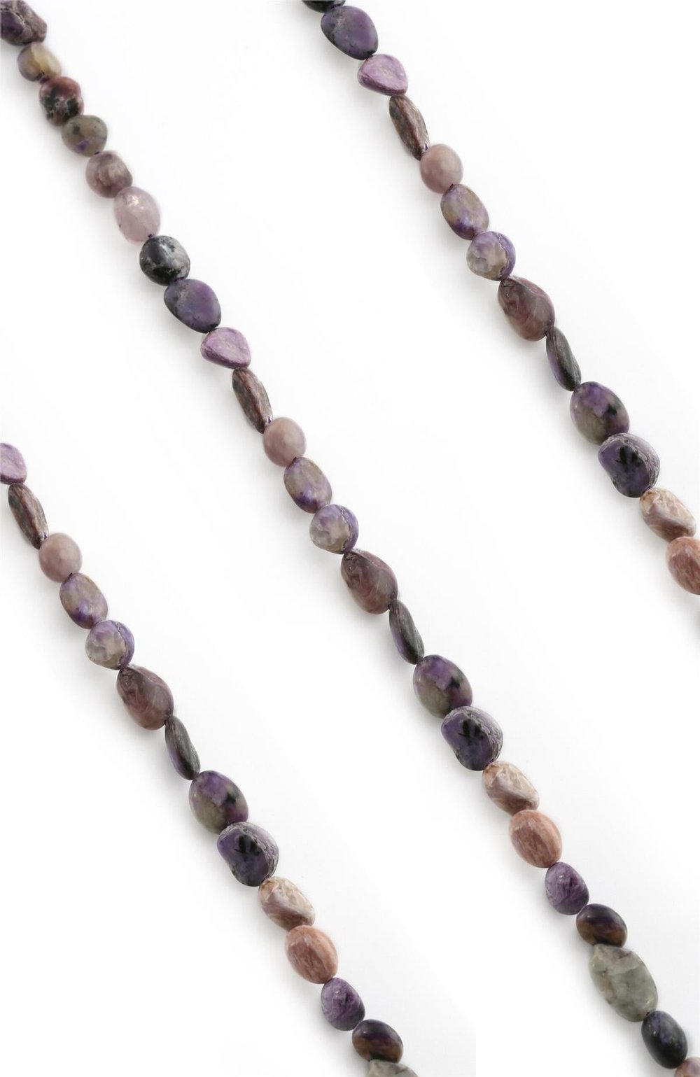 Charoite Natural Stone Tumbler Cut 6x8mm String Of Beads