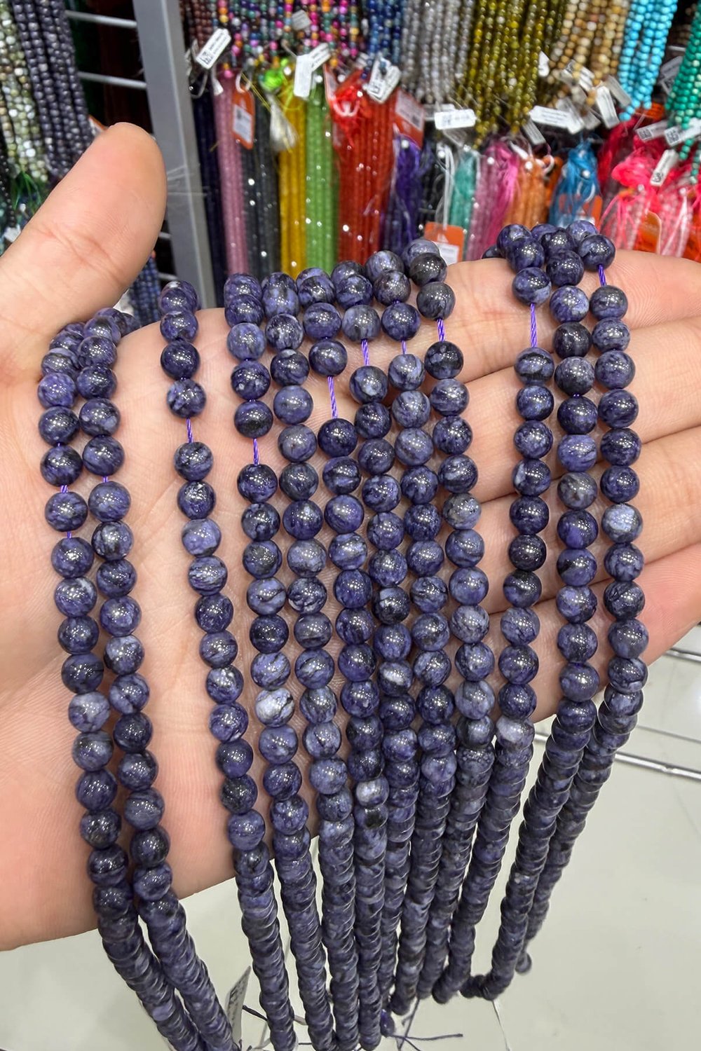 Çeroit Taşı Küre Kesim Parlak 6mm Doğal Taş Dizi [AA]