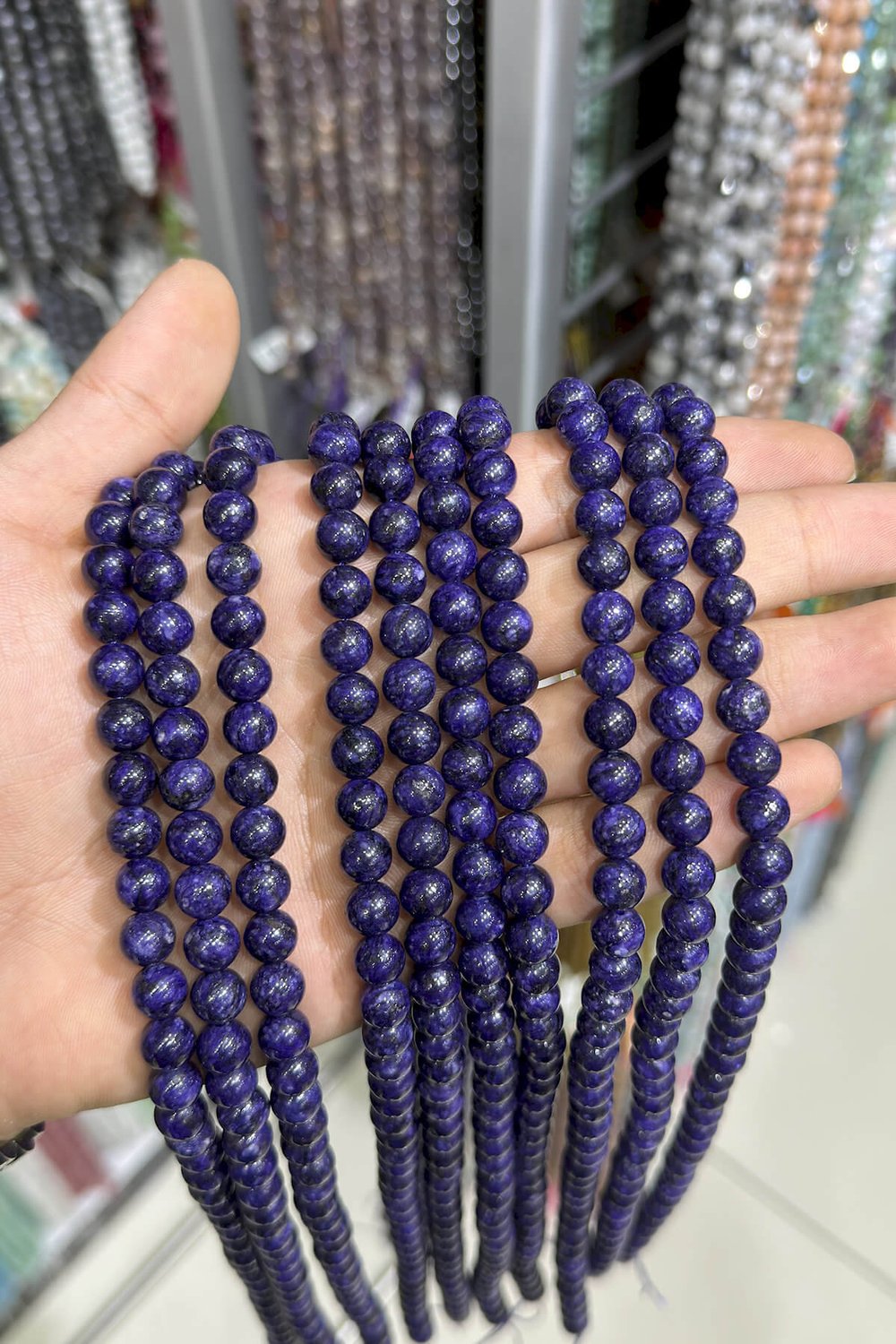 Çeroit Taşı Küre Kesim Parlak 8mm Doğal Taş Dizi [AA]