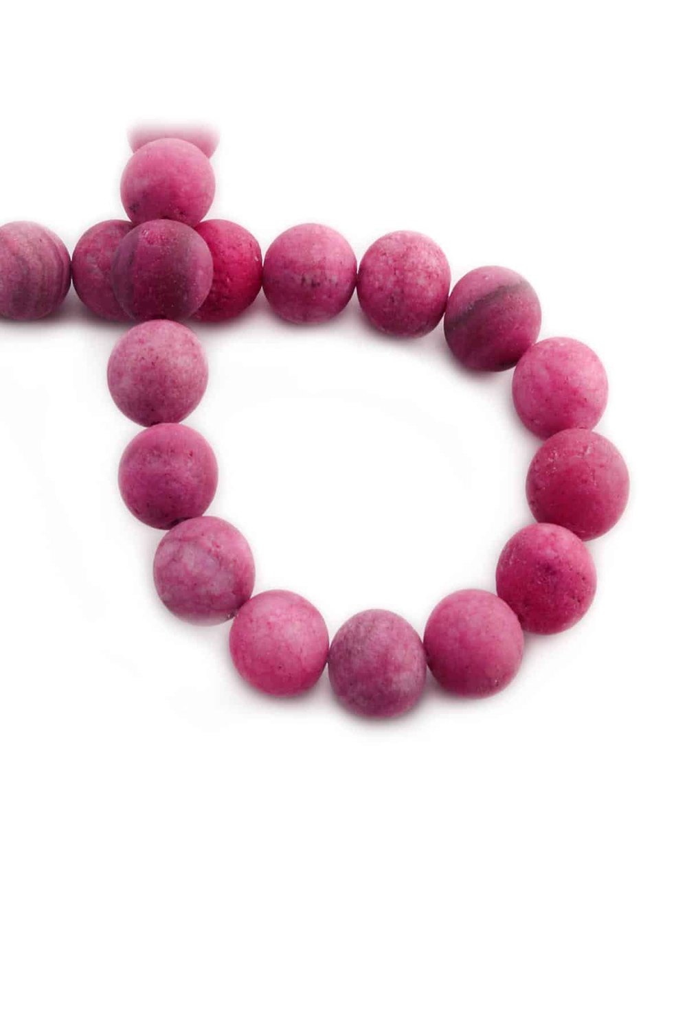 Ceyt Squeezing Natural Stone Matte Red Globe Cut 10mm String Of Beads