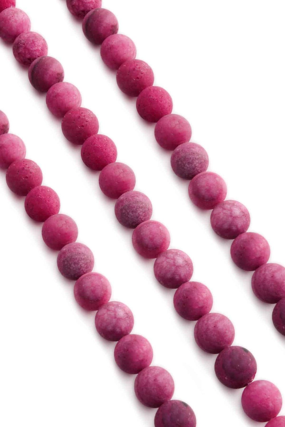 Ceyt Squeezing Natural Stone Matte Red Globe Cut 10mm String Of Beads