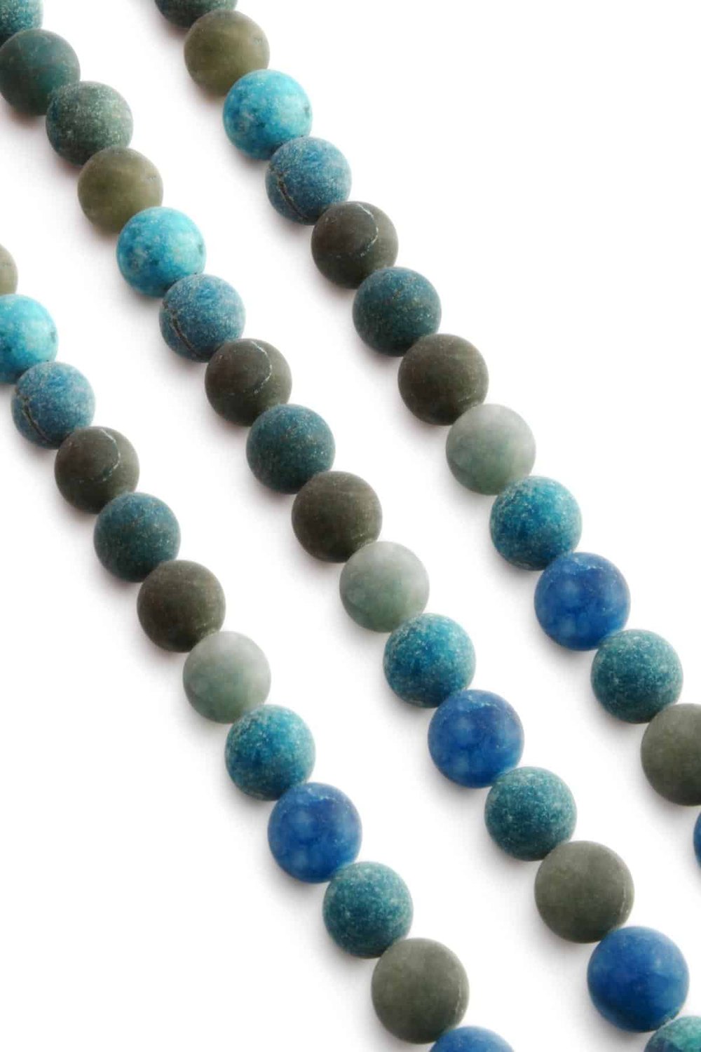 Ceyt Squeezing Natural Stone Matte Mix Globe Cut 10mm String Of Beads