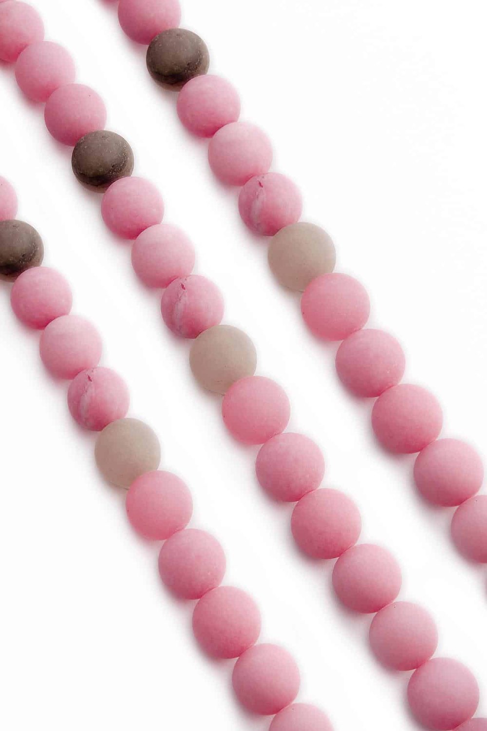 Ceyt Squeezing Natural Stone Matte Pink Globe Cut 10mm String Of Beads