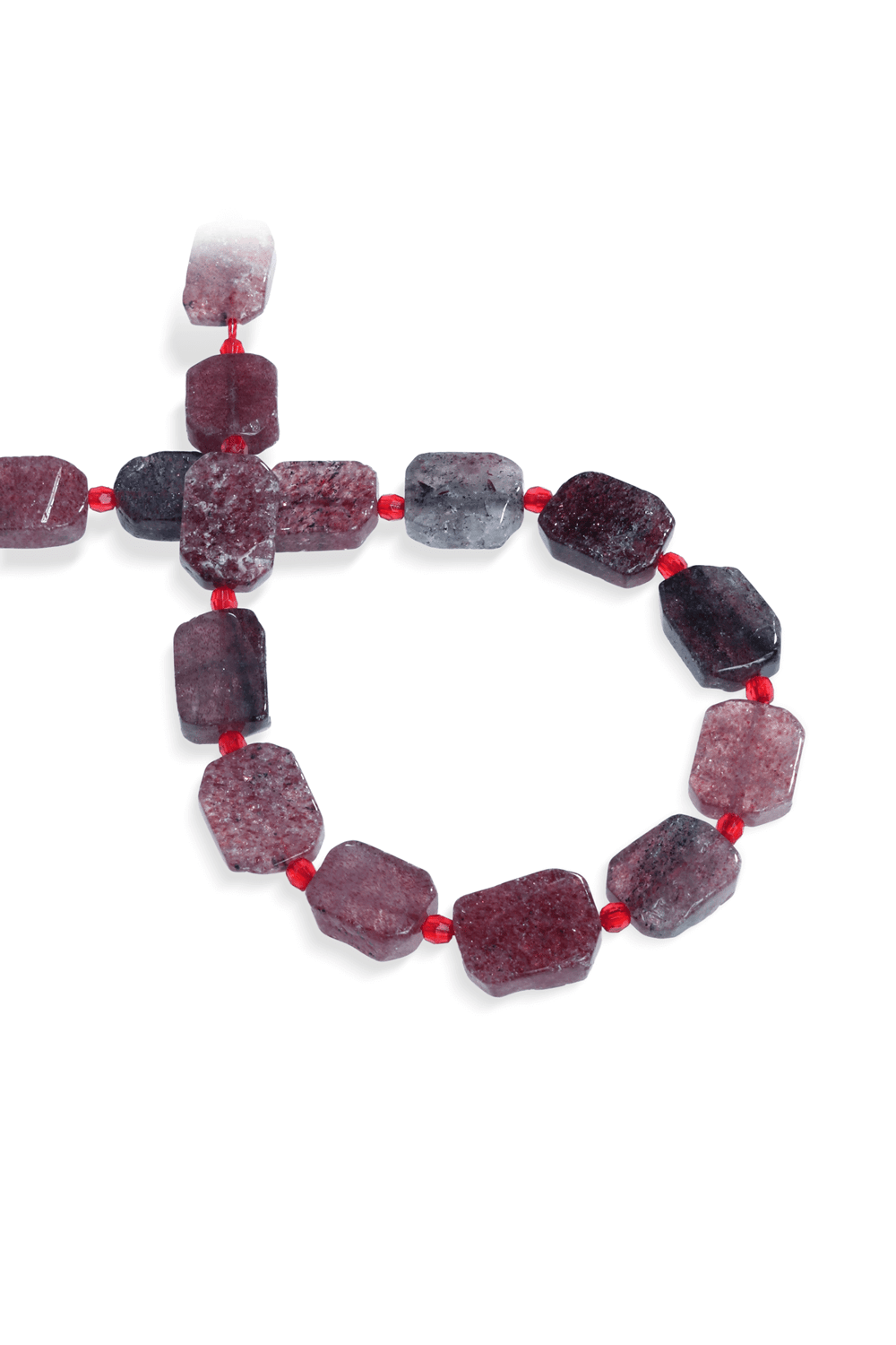 Çilek Kuvars Taşı Dikdörtgen Kesim 13x17mm Doğal Taş Dizi