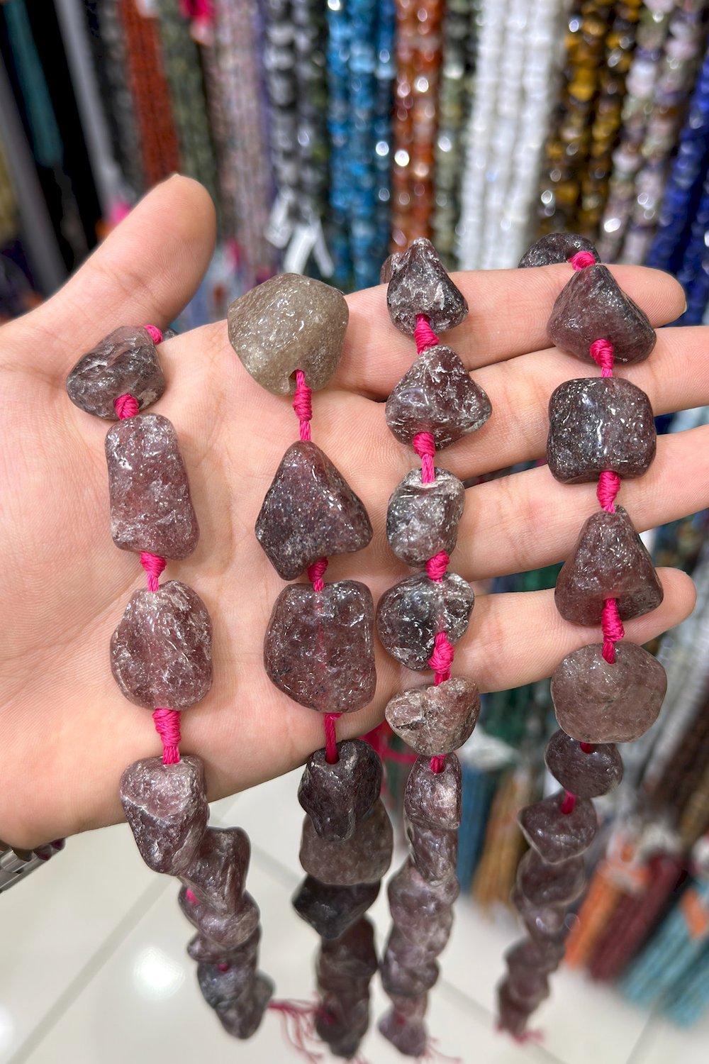 Çilek Kuvars Taşı Ham Kütle Kesim Parlak 15x25mm Doğal Taş Dizi