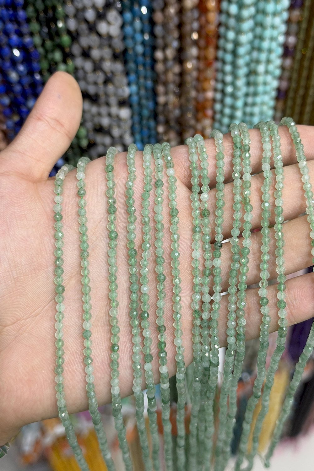 Yeşil Çelik Kuvars Taşı Küre Kristal Kesim 3mm Doğal Taş Dizi