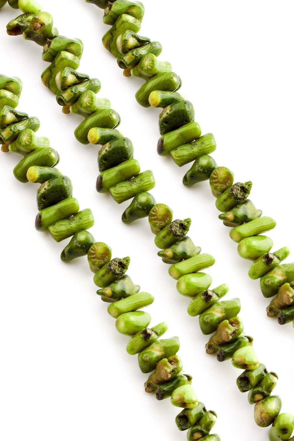 Branch Coral Natural Stone Green Orta Amorphous Cut String Of Beads