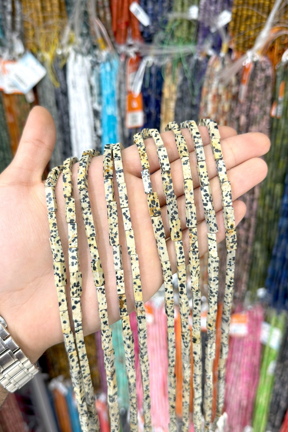 Dalmaçyalı Jasper Doğal Taş Dikdörtgen Kesim 4x13mm Dizi