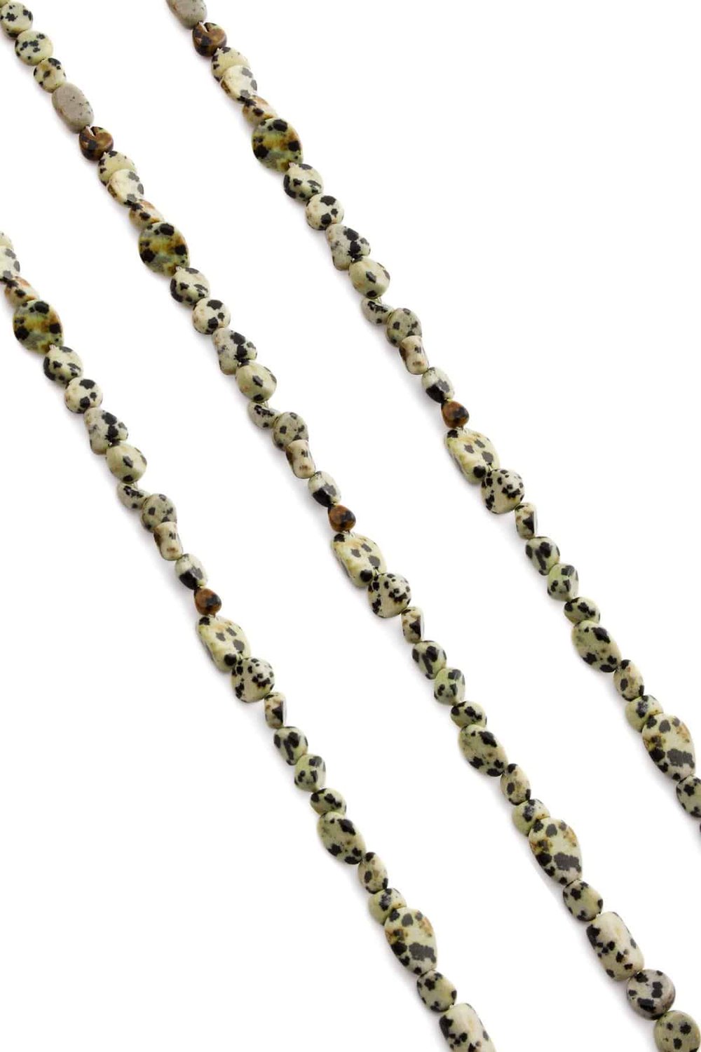 Dalmatian Jasper Natural Stone Tumbler Cut 6x8mm String Of Beads