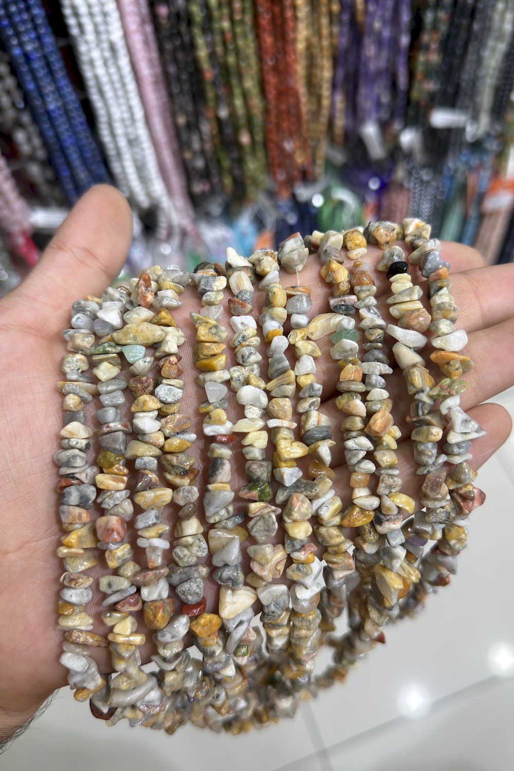 Dendritik Akik Kırık Taş Orta Boy 5x8mm Doğal Taş Dizi