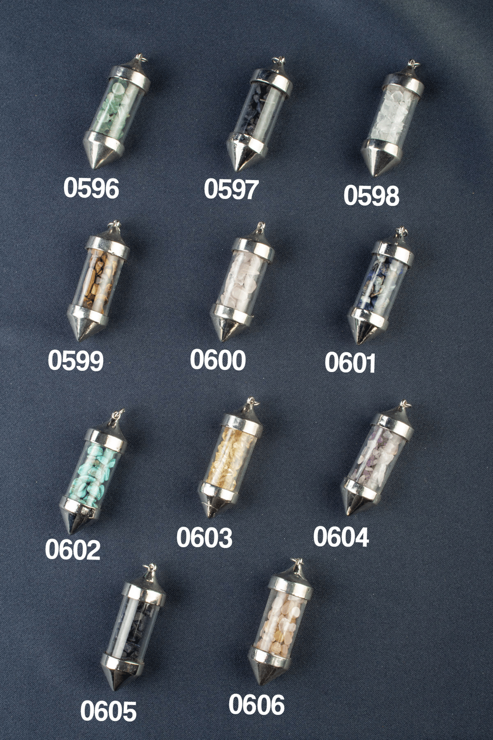 Doğal Taş Cam Kapsül Kesim 53x15mm Kolye Ucu Modelleri