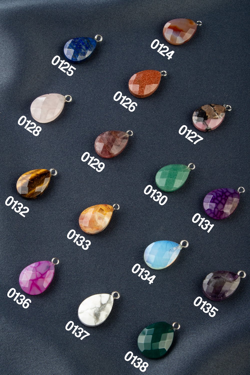 Doğal Taş Damla Kesim 22x13mm Kolye Ucu Modelleri