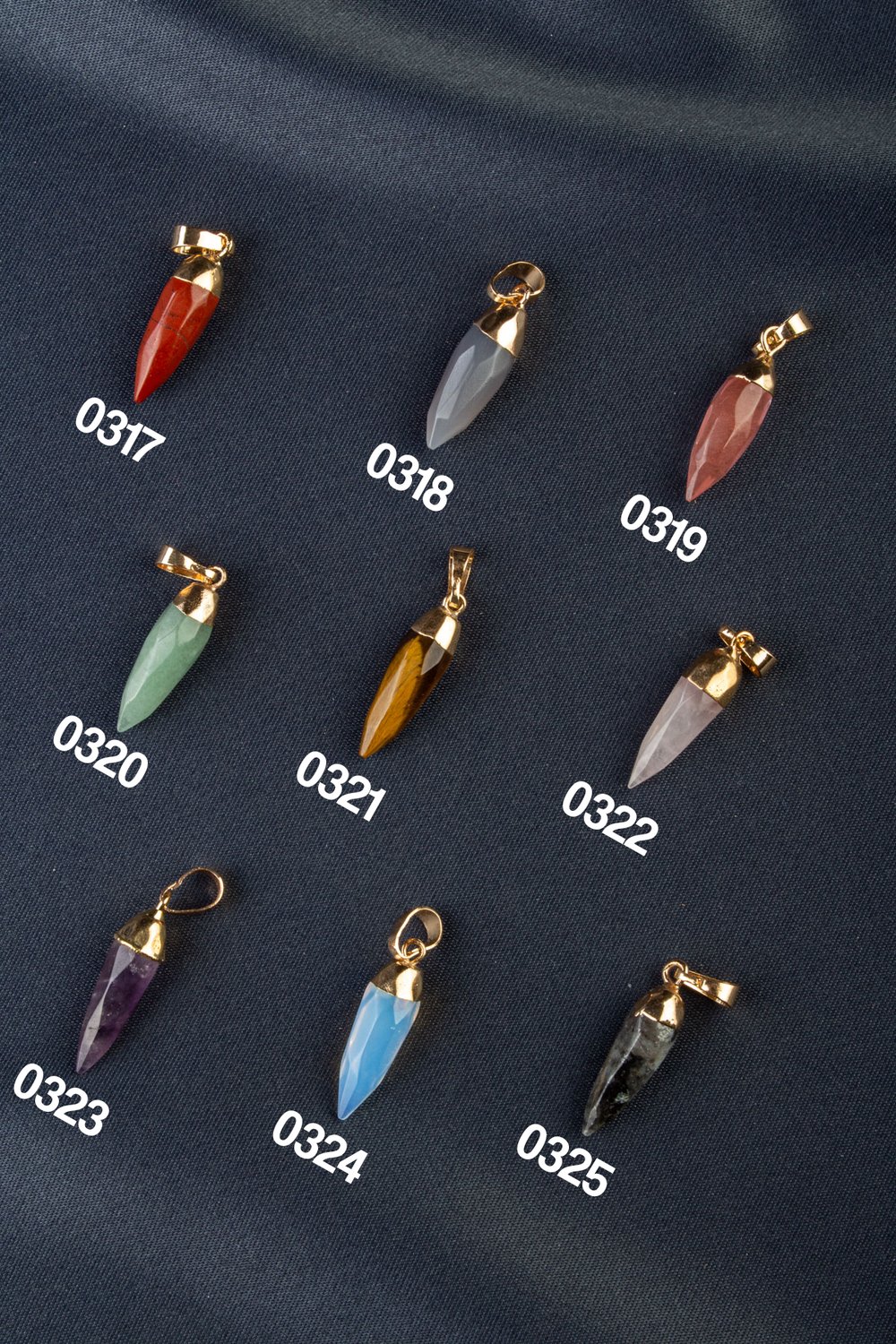 Doğal Taş Diş Kesim 26x7mm Kolye Ucu Modelleri