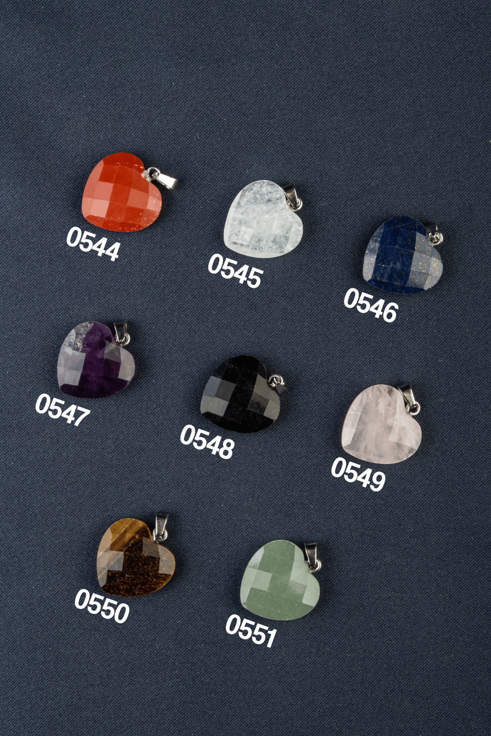 Doğal Taş Kalp Kesim  22x20mm Kolye Ucu Modelleri