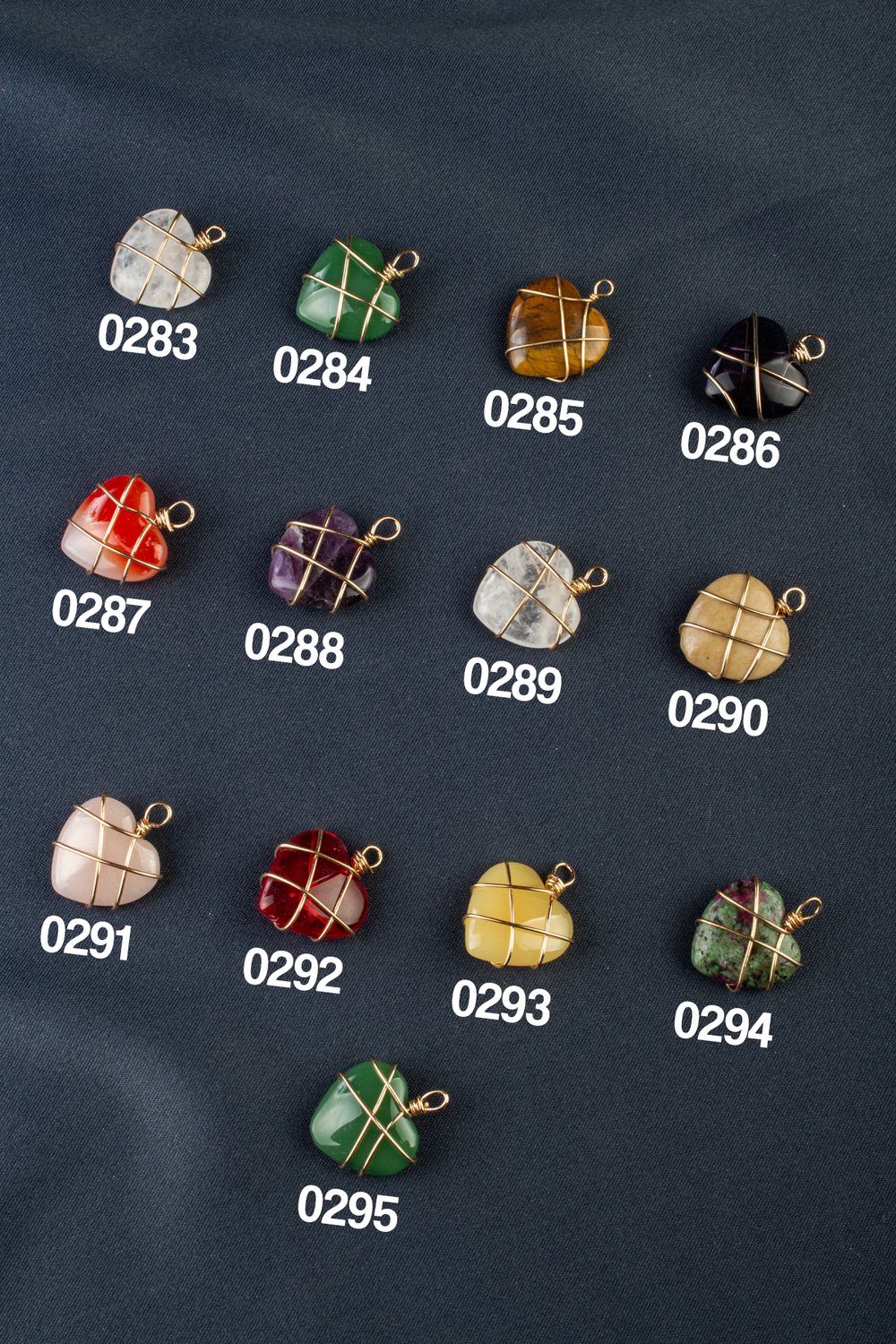 Doğal Taş Kalp Kesim 25x20mm Kolye Ucu Modelleri