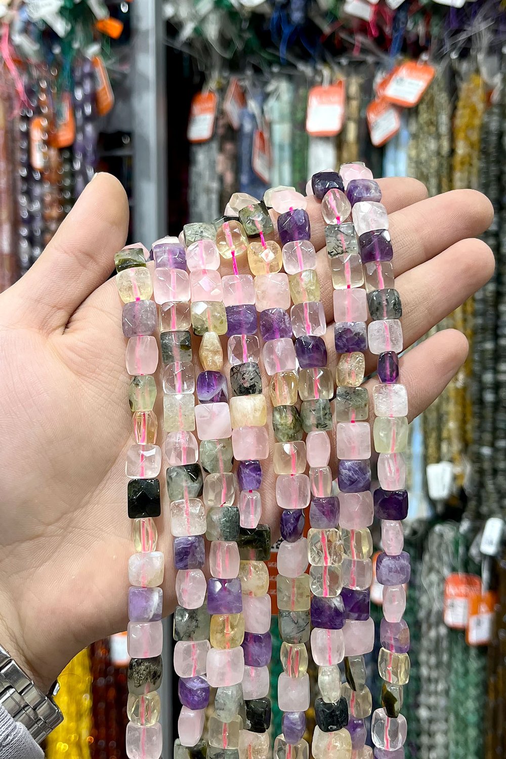 Karışık Yatsı Kare Özel Kesim 10x5mm Doğal Taş Dizi