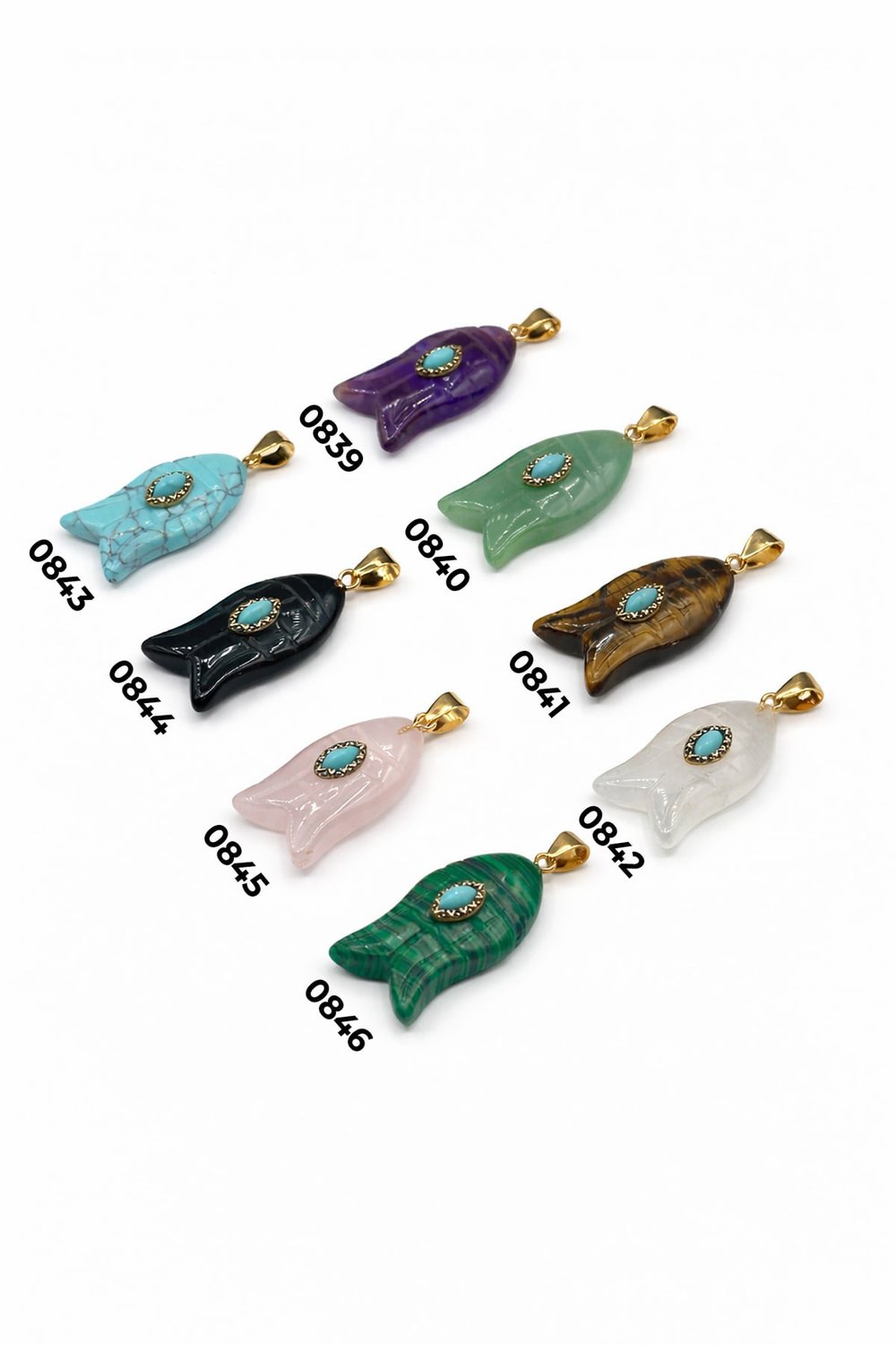 Doğal Taş Kolye Ucu Lale Kesim 30x15mm