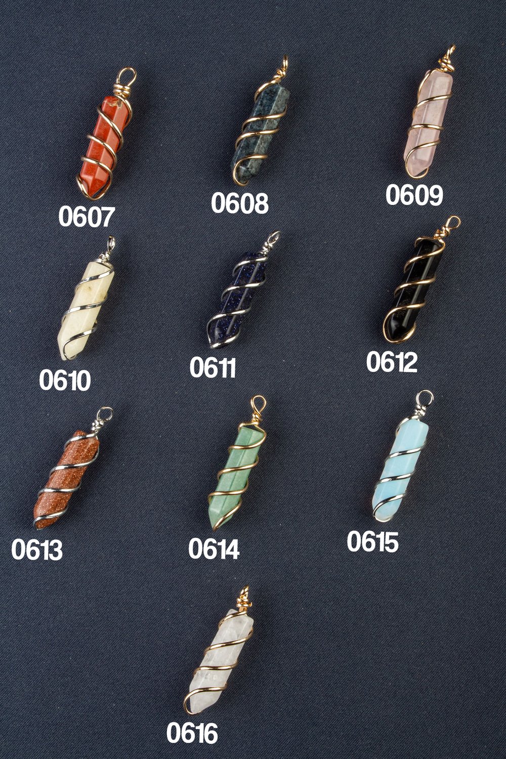 Doğal Taş Örgülü Çivi Kesim 36x10mm Kolye Ucu Modelleri