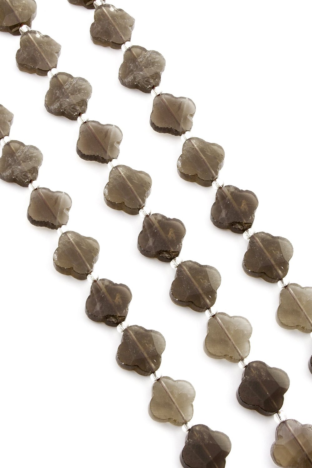 Smoky Quartz Natural Stone Cloandr Cut 17x6mm String Of Beads