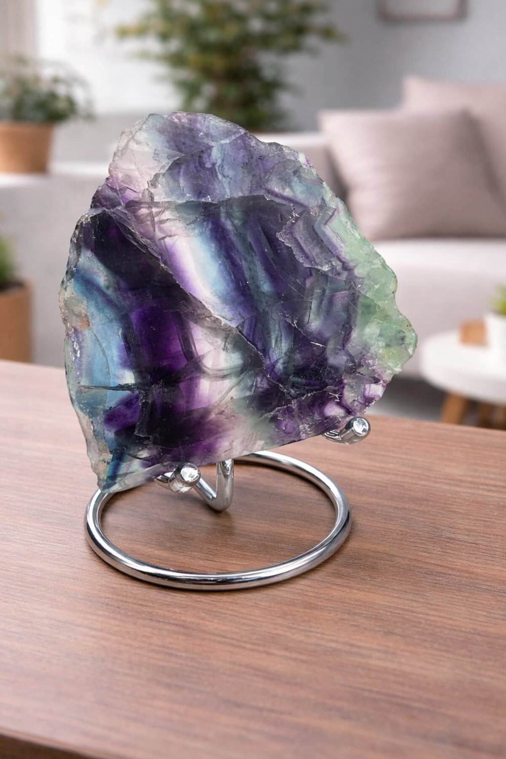 Fluorite Stone Raw Chunk 10x9 cm Decorative Object - 303 g