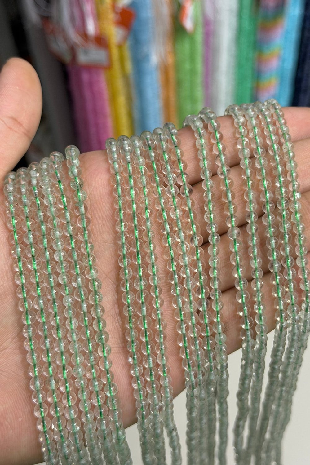 Florit Taşı Küre Kesim Parlak 4mm Doğal Taş Dizi [AA]