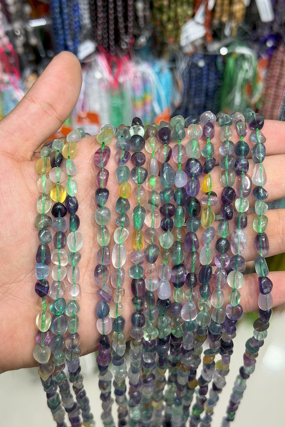 Florit Doğal Taş Parlak Tımbıl Kesim 4x6mm Dizi