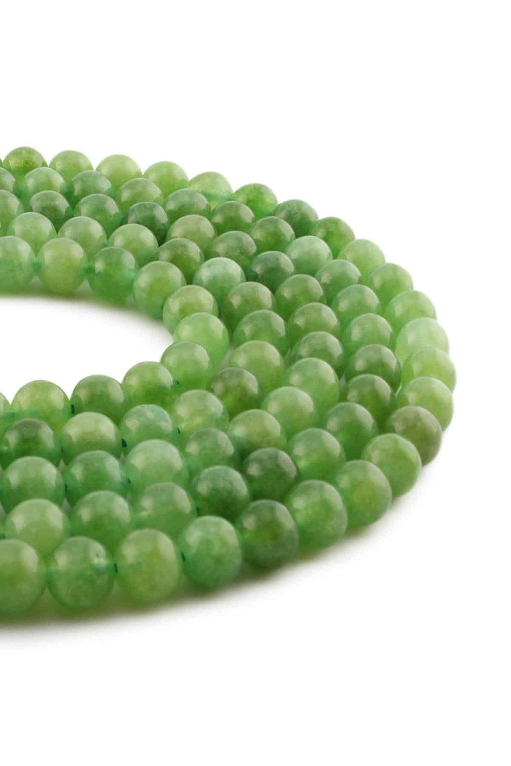 Forsterite Olivine Natural Stone Shiny Globe Cut 8mm String Of Beads B