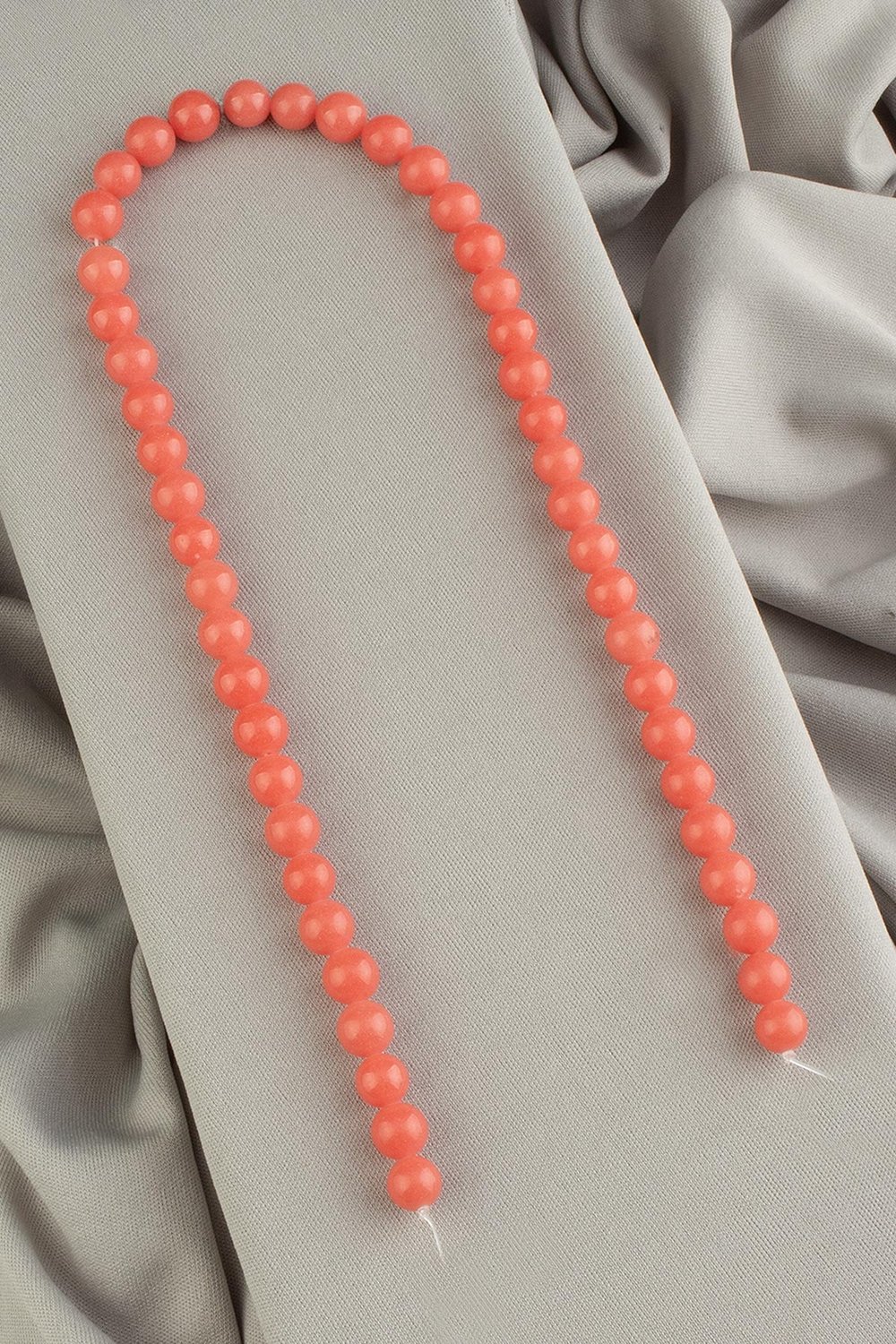 Fosforlu Küre Kesim Parlak Koyu Pembe 8mm Doğal Taş Dizi