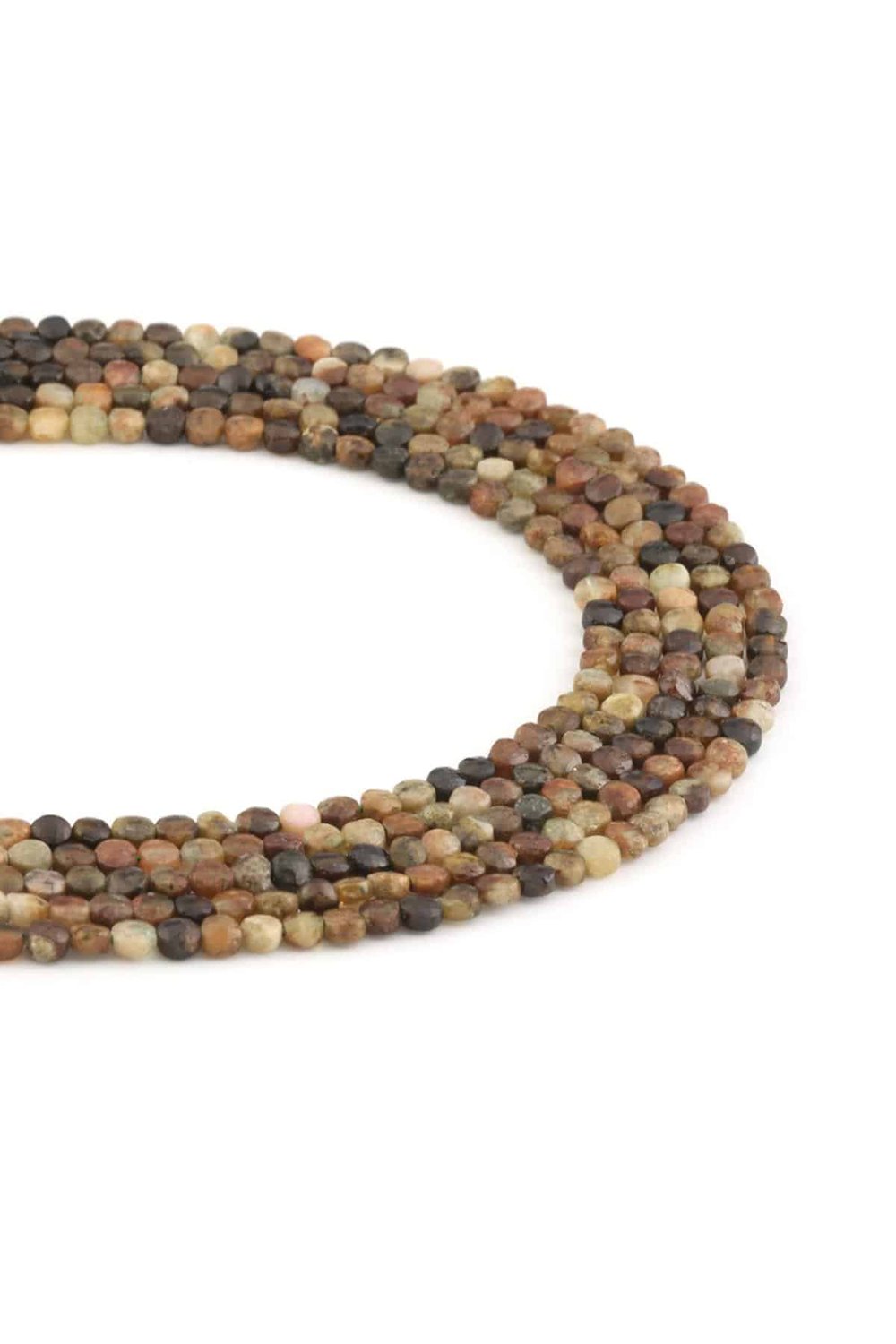 Garnet Natural Stone Circle Facet Cut 4mm String Of Beads