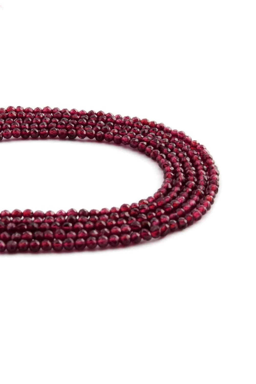 Garnet Natural Stone Facet Cut 2mm String Of Beads