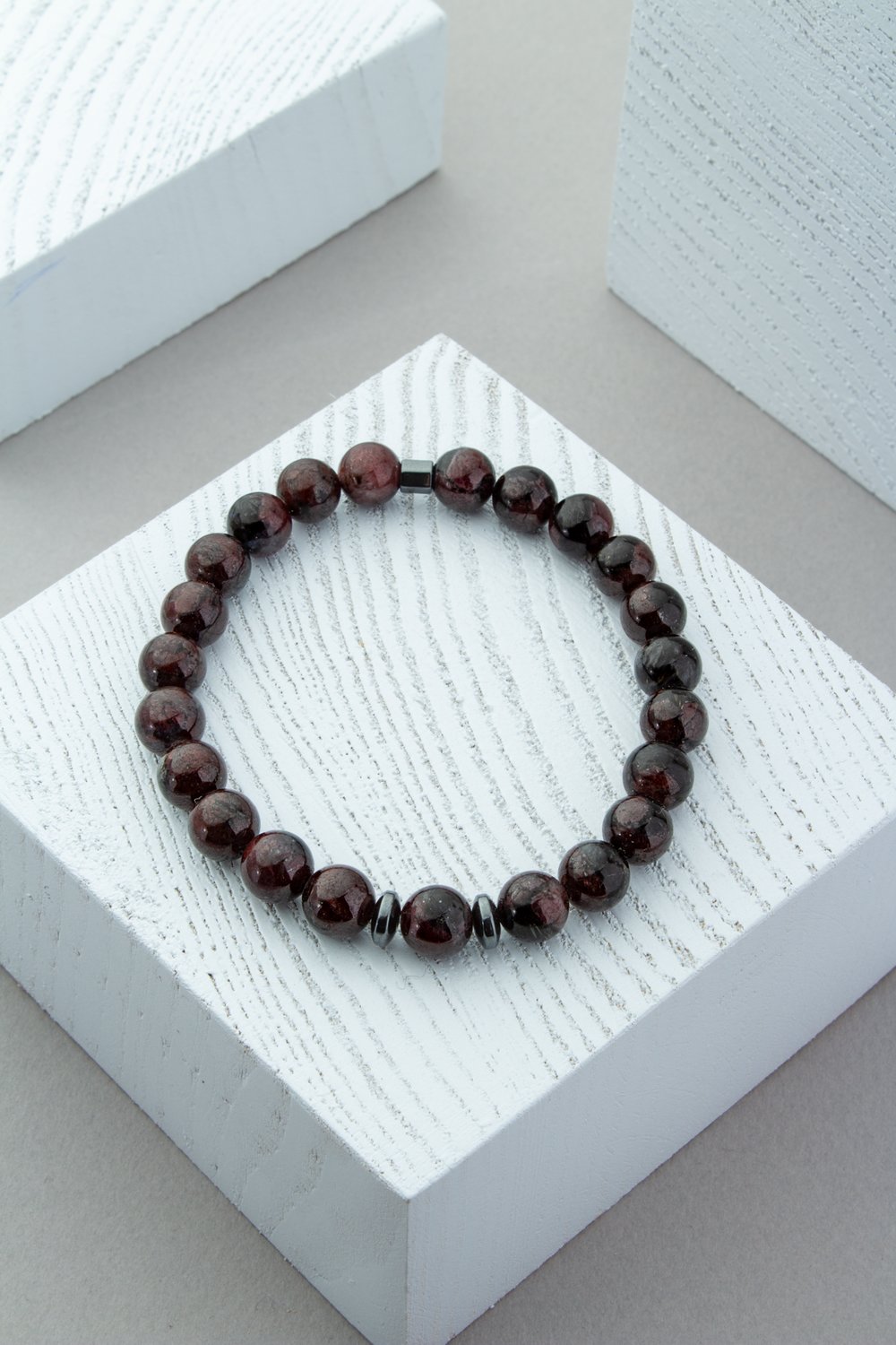 Garnet Doğal Taş Küre Kesim 8mm Bileklik