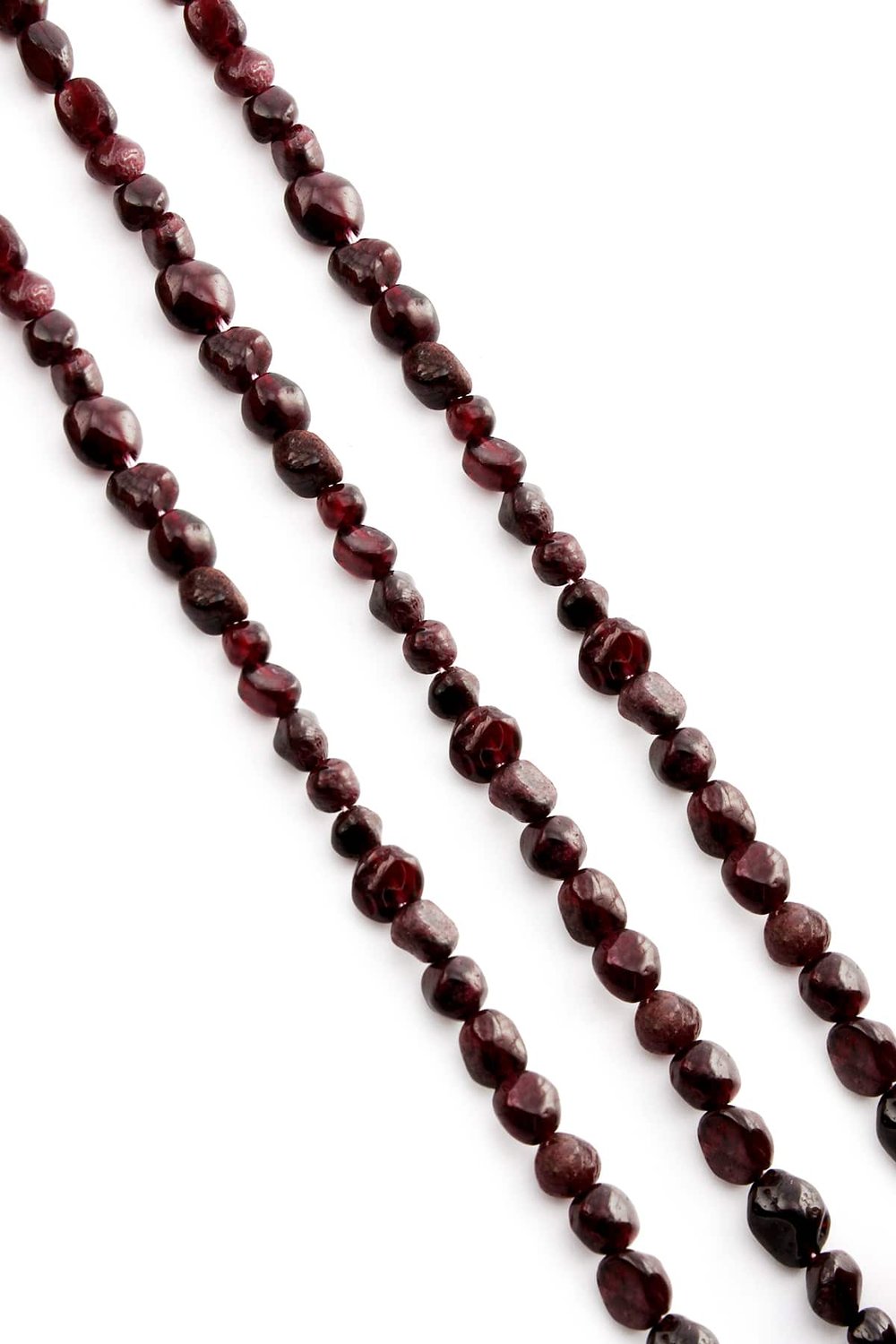Garnet Natural Stone Tumbler Cut 6x8mm String Of Beads