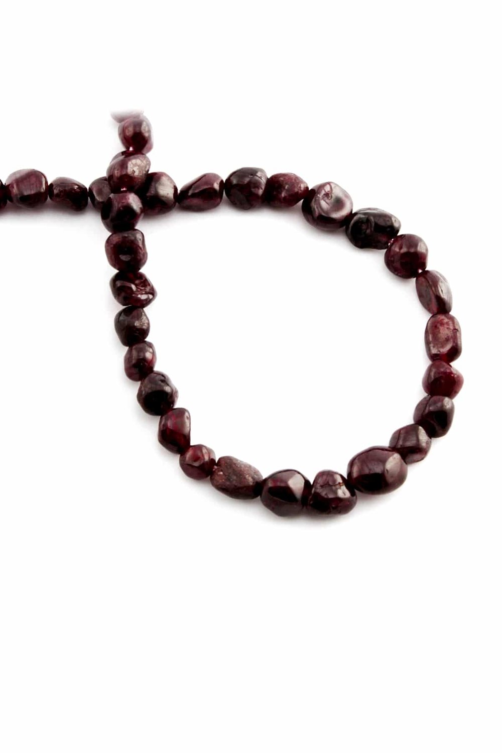 Garnet Natural Stone Tumbler Cut 6x8mm String Of Beads