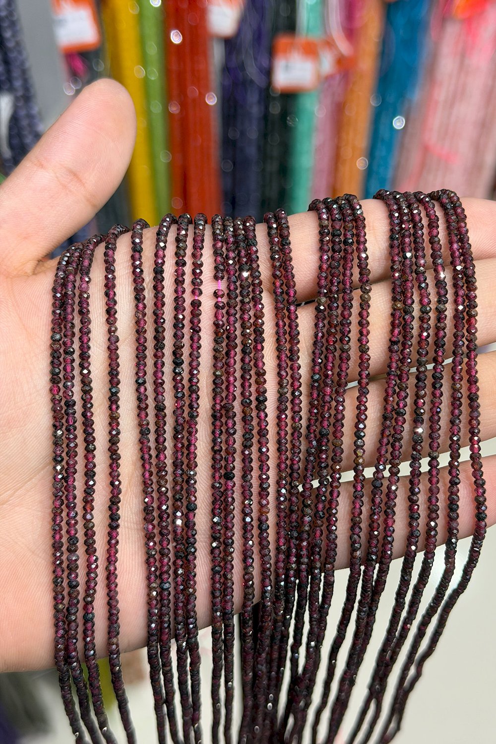 Garnet Taşı Rondela Kesim 2x3mm Doğal Taş Dizi