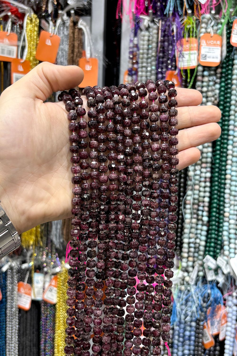 Garnet Taşı Rondela Kesim 8x6mm Doğal Taş Dizi