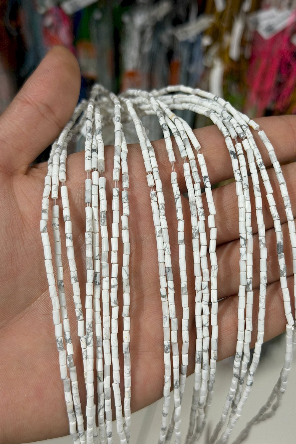 Havlit Taşı Silindir Kesim Parlak 2x5mm Doğal Taş Dizi [AA]