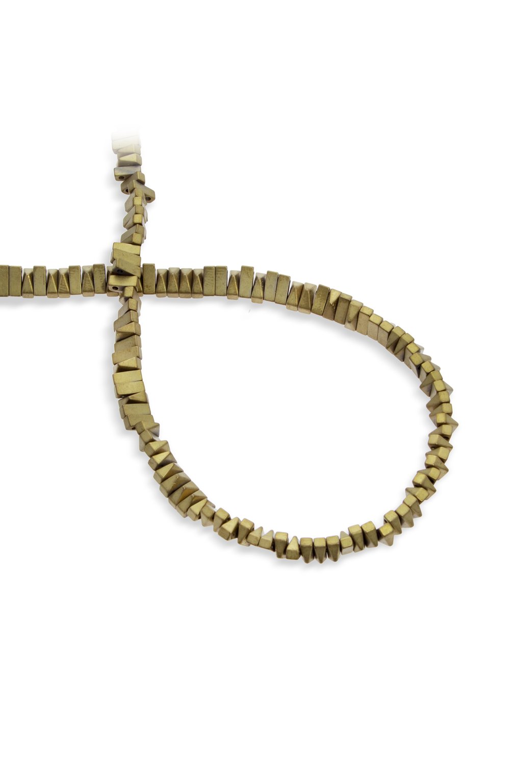 Hematit Taşı Piramit Kesim Mat Gold 6x3mm Doğal Taş Dizi