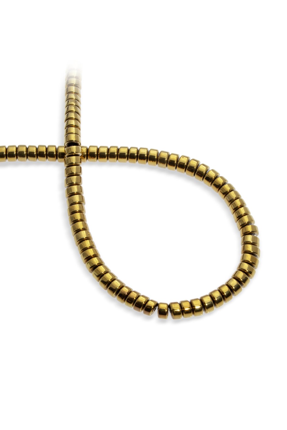 Hematit Taşı Rondela Kesim Parlak Gold 4x6mm Doğal Taş Dizi